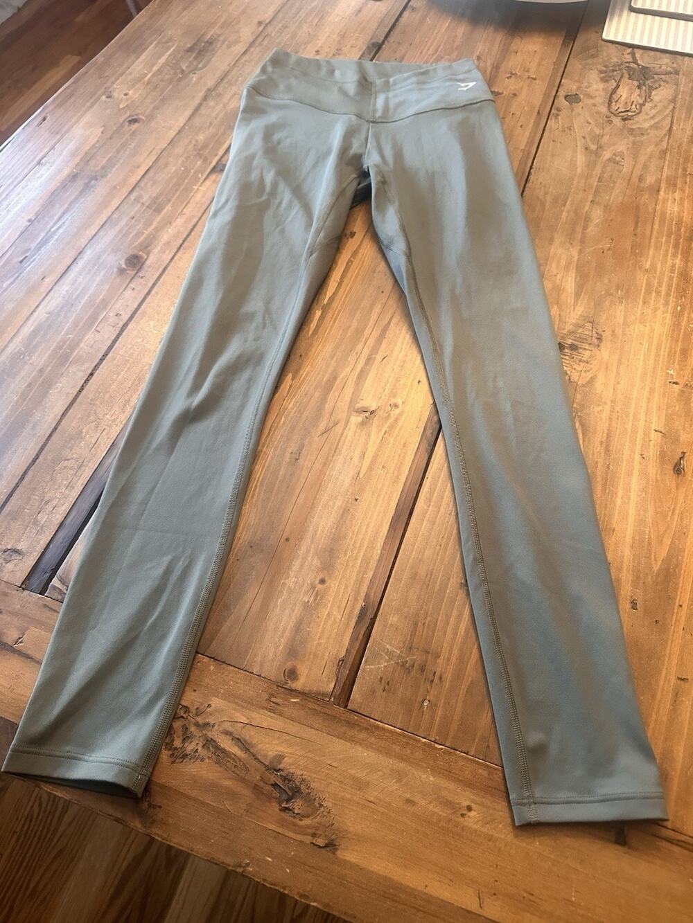Gymshark Women’s Green Leggings Size Small Full Length Gym Athletic
